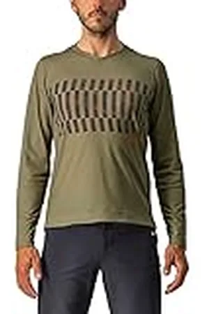 Castelli 4522009-353 Trail Tech Longsleeve Tee Heren Olive Green/Dark Gray-Orange Rust L