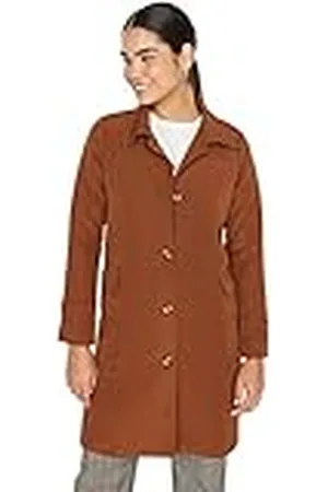 Trendyol Dames oversized rechte platte geweven trenchcoat, Blue, 60