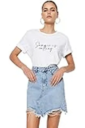 Trendyol FeMan A-lijn Regular fit Denim Rok, , 32, , 30