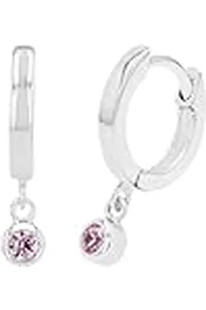 QS by s.Oliver Creoles 925 Sterling zilveren meisjes oorsieraden, met zirkonia synth., 1,7 cm, Zilver, Wordt geleverd in sieraden geschenkverpakking, 2027457
