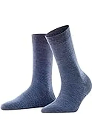 Falke Dames Sokken Softmerino W SO Wol Katoen eenkleurig 1 Paar, Blauw (Dark Blue Melange 6688), 37-38