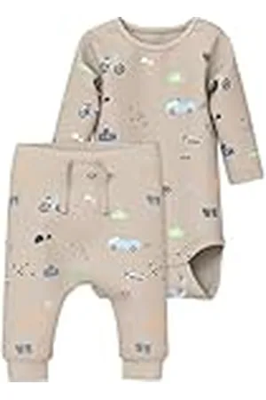 NAME IT Baby Nbmvroels Ls Body Set W Pant, Pure Cashmere, Numeric_68, , numeric_68