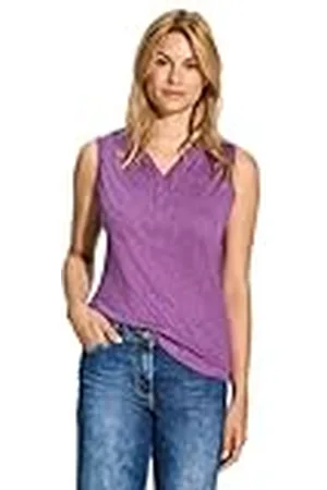 CECIL Top met paspelband en print, , XS