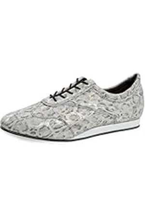 Diamant Dames sneaker dansschoenen 183-435-606-V - suède wit/zilver - VarioSpin zool - 1,5 cm sleehak - Made in Germany, , 39.5 EU