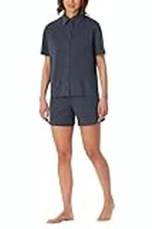 Schiesser Dames Pyjama Korte Broek Korte Mouwen Casual Nightwear Pyjamaset, Graphit_182537, 38, , 38
