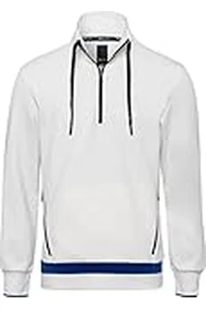 Brax Heren Style Lovis LAB-TECH Cotton Sweat Moderne Troyer Trui, Offwhite, S