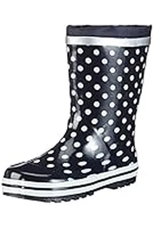 Playshoes Meisjes laarzen regenlaars gestippelde Wellington Rubber, Blauwe Marine 11, 33 EU