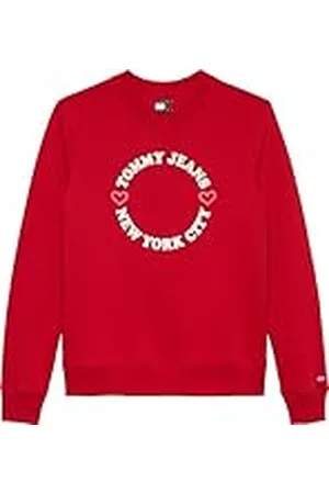 Tommy Hilfiger Vrouwen ABO TJ X NYC CREWNECK DW0DW21770 Pullover Sweatshirt, Rood (Red Hot), L, , L