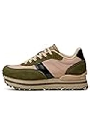 Woden Dames Sneakers Nellie II Metallic Plateau, Coffee Cream/Dark Olive, 37, , 37 EU