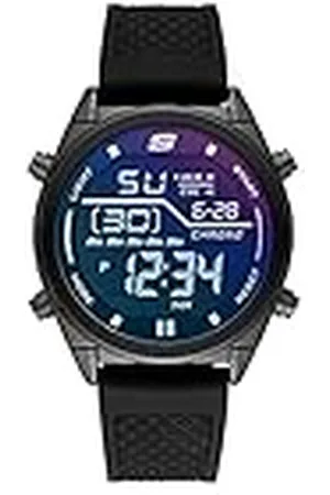 Skechers Horloge voor heren, Digitaal uurwerk met siliconen, polyurethaan, lederen of roestvrij stalen band, ,44MM