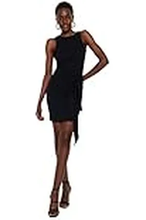 Trendyol Vrouw Bodycon Slim fit gebreide jurk, marineblauw, XS, , XS