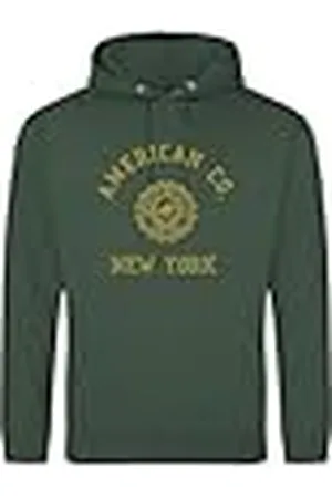 American College Sweatshirt met print, warme kleding, uniseks, kinderen, jongens en meisjes, casual, model ACSCW4, donkergroen, 12 jaar, , 12 ans
