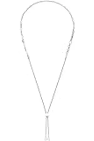 Leonardo Leonardo Jewels Halsketting Almina, Y-ketting van roestvrij staal, met witte imitatieparels, lengte 90 cm, Venetiaanse ketting, spiegel-ankerketting, damessieraden, 023536, 90 cm, Roestvrij