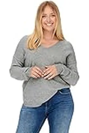 ONLY CARMARGARETA LS Pullover KNT NOOS gebreide trui, medium grijs melange, L-50/52, , 50/52 Grote maten