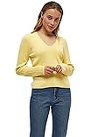 Peppercorn Dames Tana Rib Pullover Sweater, Lichtgeel, XXL