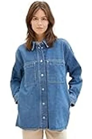 TOM TAILOR Dames 1041155 jeansjack, 10113-Clean Mid Stone Blue Denim, XL, , XL