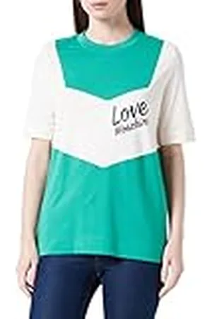 Moschino Vrouwen Regular Fit korte mouwen met contrasterende kleur inzetstukken T-shirt, , 64 NL