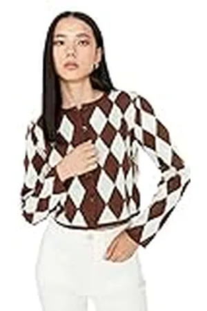 Trendyol Dames Slim Fit Basic Crew Neck Knitwear Cardigan Blazer, , M
