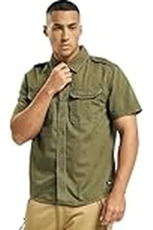 Brandit Vintage shirt met lange mouwen en korte mouwen, maten S tot 7XL, olijf korte mouw, 6XL