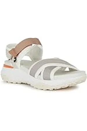 Geox Dames D Sorapis + Grip A sportsandaal, wit/LT Grey, 39 EU, , 39 EU