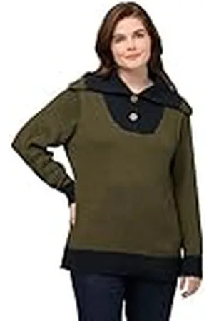 Ulla Popken Troy Sweater voor dames, met two-tone gebreide trui, , 42/44