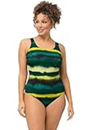 Ulla Popken Dames, grote maten, badpak Alice, Softline, Acid Batik, , 42/44 NL