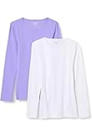 Amazon Dames Slim-Fit Layering Lange Mouw Gebreide Rib Ronde Hals (Verkrijgbaar in Grote Maat), Pack van 2, , 6XL Plus