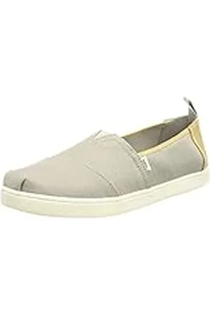 TOMS Peuter Meisjes Alpargata Slip On Sneakers Schoenen Casual - Roze, Drizzle Grey Slubby Woven, 18.5 EU