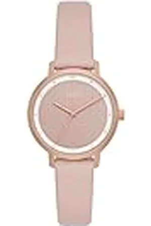 DKNY Crosswalk Horloge voor dames, Quartz uurwerk met band van roestvrij staal, leer of silicone, , 34MM