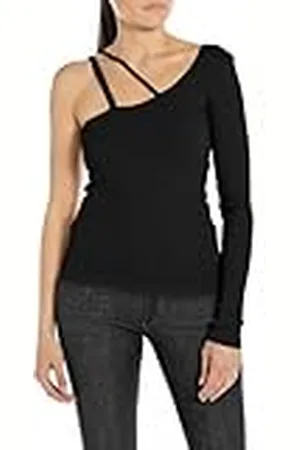 Replay Dames Slim fit RIPP shirt schoudervrij lange mouwen, , M