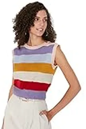 Trendyol Dames Triko Süveter met Color Bloc Sweater, poeder, S, , S