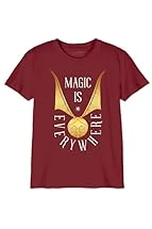 Harry Potter "Magic is Evertwhere" BOHAPOMTS160 T-shirt voor jongens, bordeauxrood, maat 8 jaar, , 8 Jaren