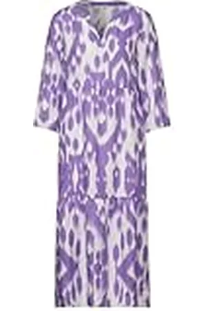 Street one AOP linnen midi etnojurk voor dames, , 40