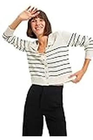 Trendyol Dames polokraag gestreept gebreid vest cardigan sweater, , L
