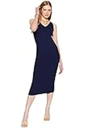 Trendyol FeMan Bodycon Slim fit gebreide jurk, marineblauw, S, , S