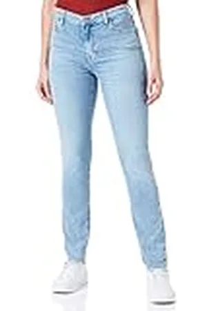7 for all Mankind Dames Hw Skinny Slim Illusion with Raw Cut Jeans, , 30W / 30L