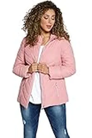 Ulla Popken Hyprar voor dames, waterafstotend, opstaande kraag, reiszak, gewatteerde jas, , 42-44