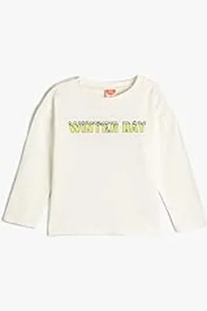 Koton Babyboys T-shirt met lange mouwen en ronde hals, bedrukt detail, , 18-24 Maanden