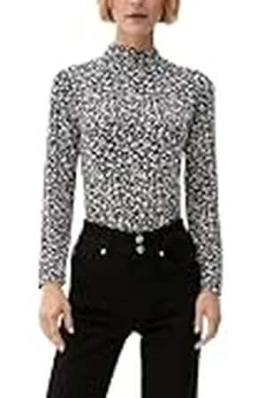 QS by s.Oliver Dames 2124413 shirt met lange mouwen met opstaande kraag, , 44