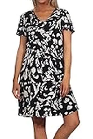 VERO MODA VMEasy Damesjurk van viscose met V-hals en korte mouwen, , S