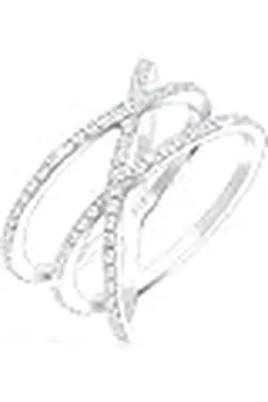Elli Stapelbare ring van 925 sterling zilver met zirkonia, Petite, Zilver, Zirkonium