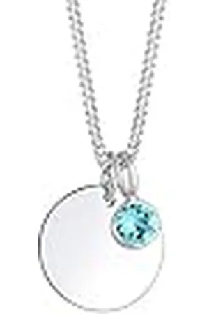 Elli Dames echt sieraad halsketting ketting geboortesteen april met Swarovski-kristallen in 925 sterling zilver 45 cm lengte, 45 EU, Facetgeslepen, Kristal