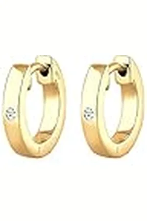 DIAMORE Elli Oorbellen Dames Creoolse Basisdiamant (0.03 ct.) in 925 Sterling Zilver