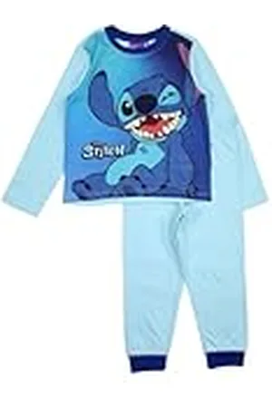 Disney Lilo & Stitch katoenen jongenspyjama, comfortabel en behaaglijk, leuk design voor winternachten, , 5 Jaren