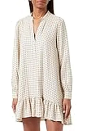 Kaffe Korte jurk voor dames, lange mouwen, V-hals, casual, fit, A-lijn, silhouet, , 38