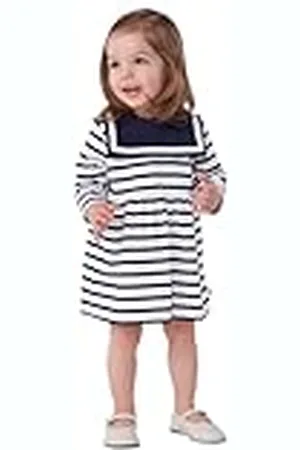 Petit Bateau Jurk met lange mouwen voor meisjes, , 24 Maanden
