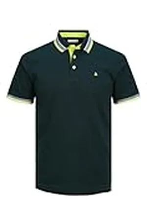 JACK & JONES Mann + Pas Polo Shirt JJEPAULOS Uni Zomer Blouse Kortmouwse Pique Katoen Grote Maat, Colour: , Size:6XL