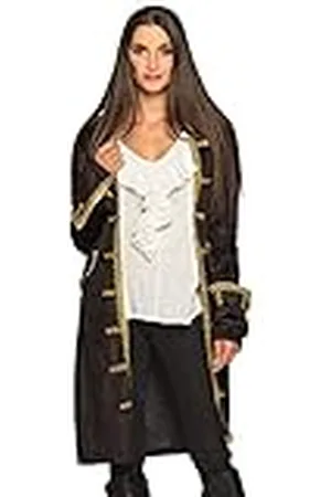 Boland Piratenjas voor dames, zwart en goud, jas voor dames, boekanier, kaper, kostuum, carnaval, themafeest