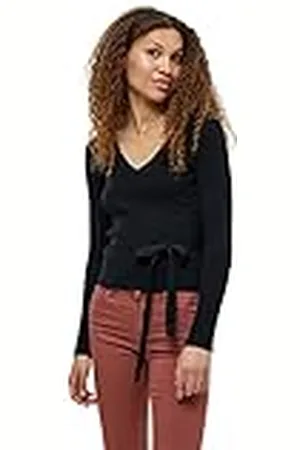 DESIRES Dames Jea wrap Cardigan, Zwart, M