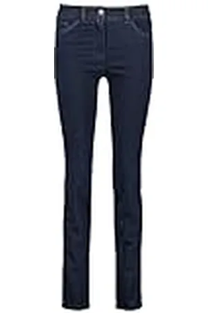 Gerry Weber Best4me Slimfit jeans voor dames, 5-pocket-jeans, lang, 5-pocket jeans, effen, washed-out-effect, normale lengte, , 36